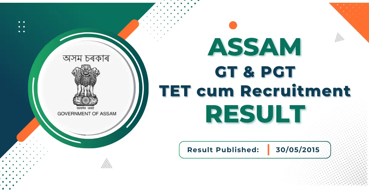 Assam GT & PGT TET Result