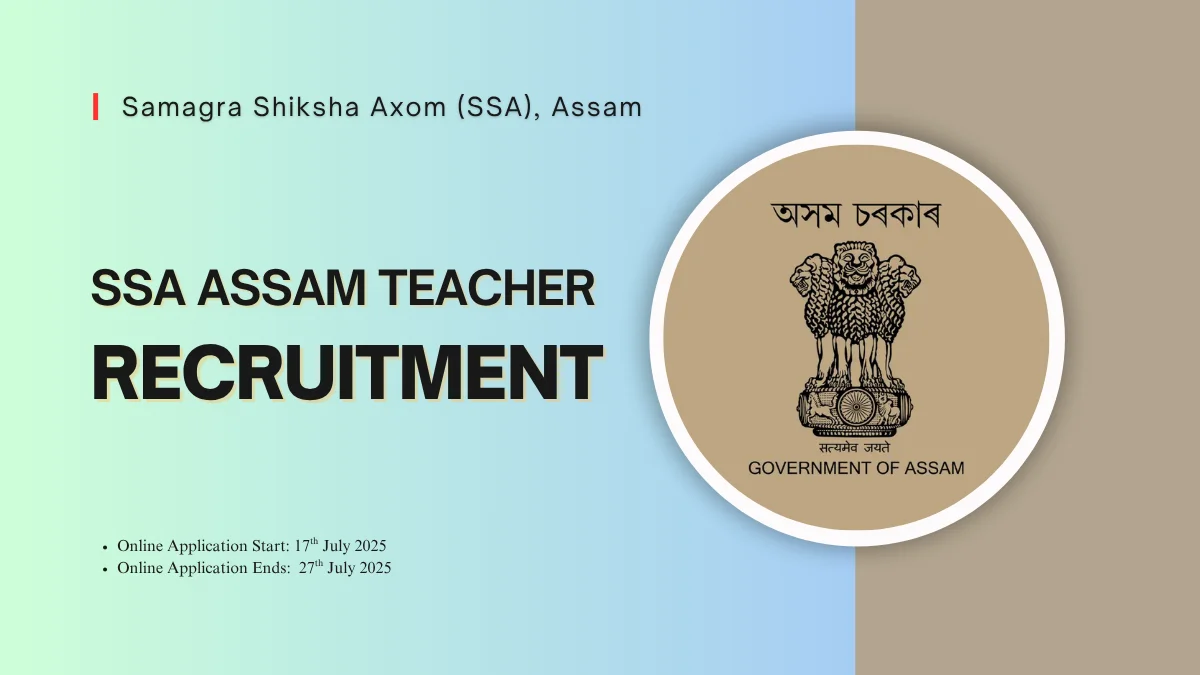 SSA Assam Teacher Recruitment 2025