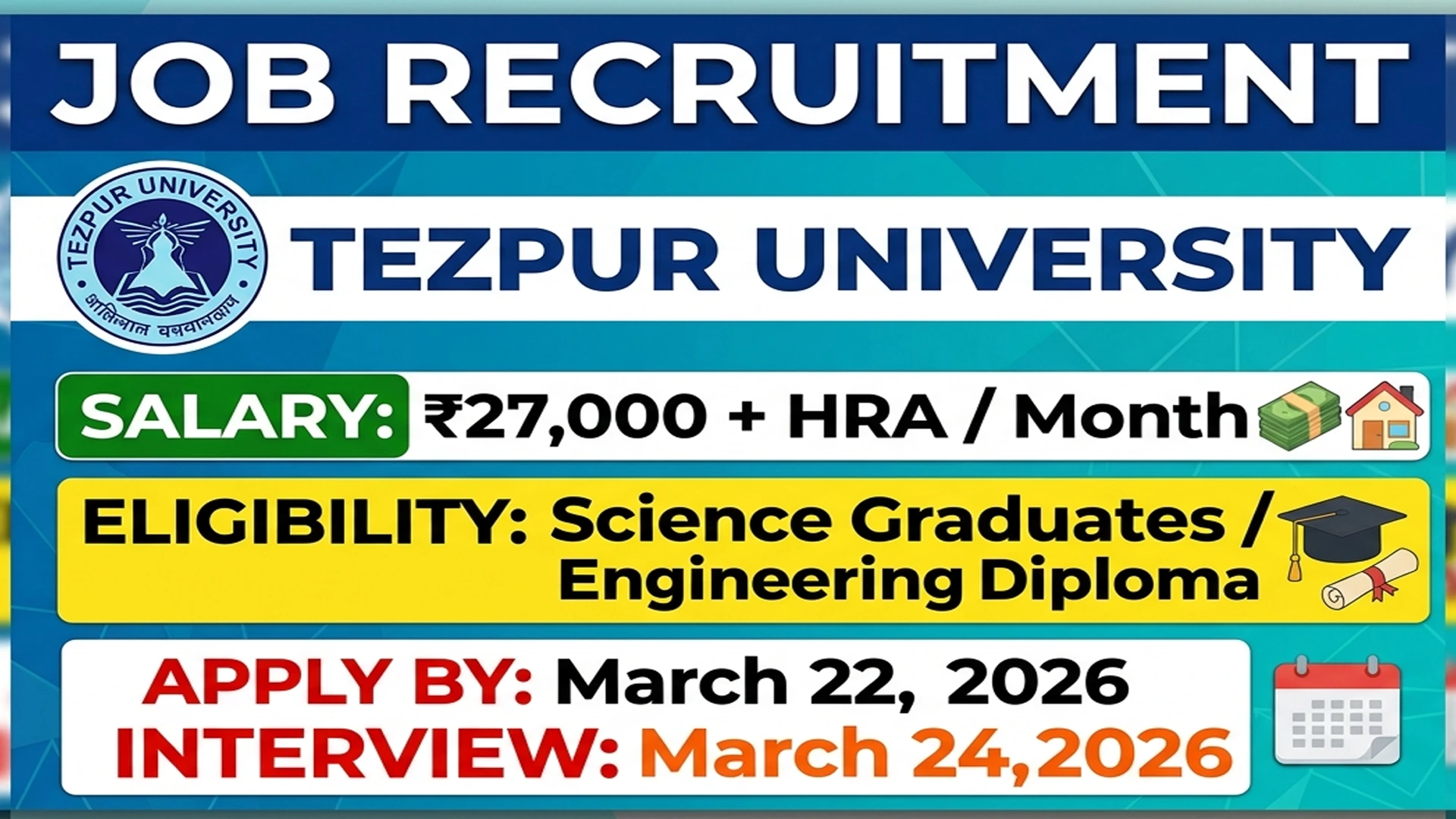 Tezpur University Recruitment 2026